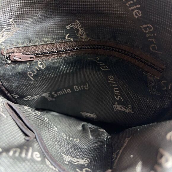 Smile Bird Leather faded Brown Men small messenger bag .Nylon adjustable strap. - Picture 9 of 11